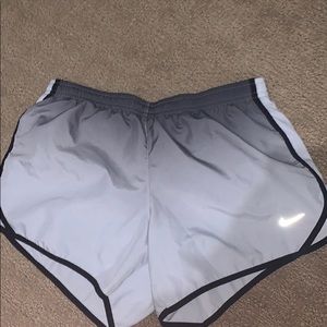 Grey to white ombré Nike shorts